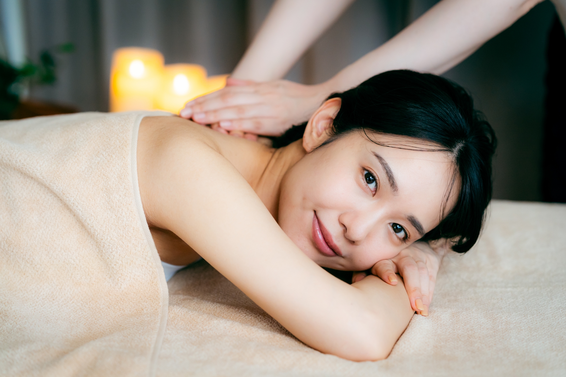 マッサージを受ける様子